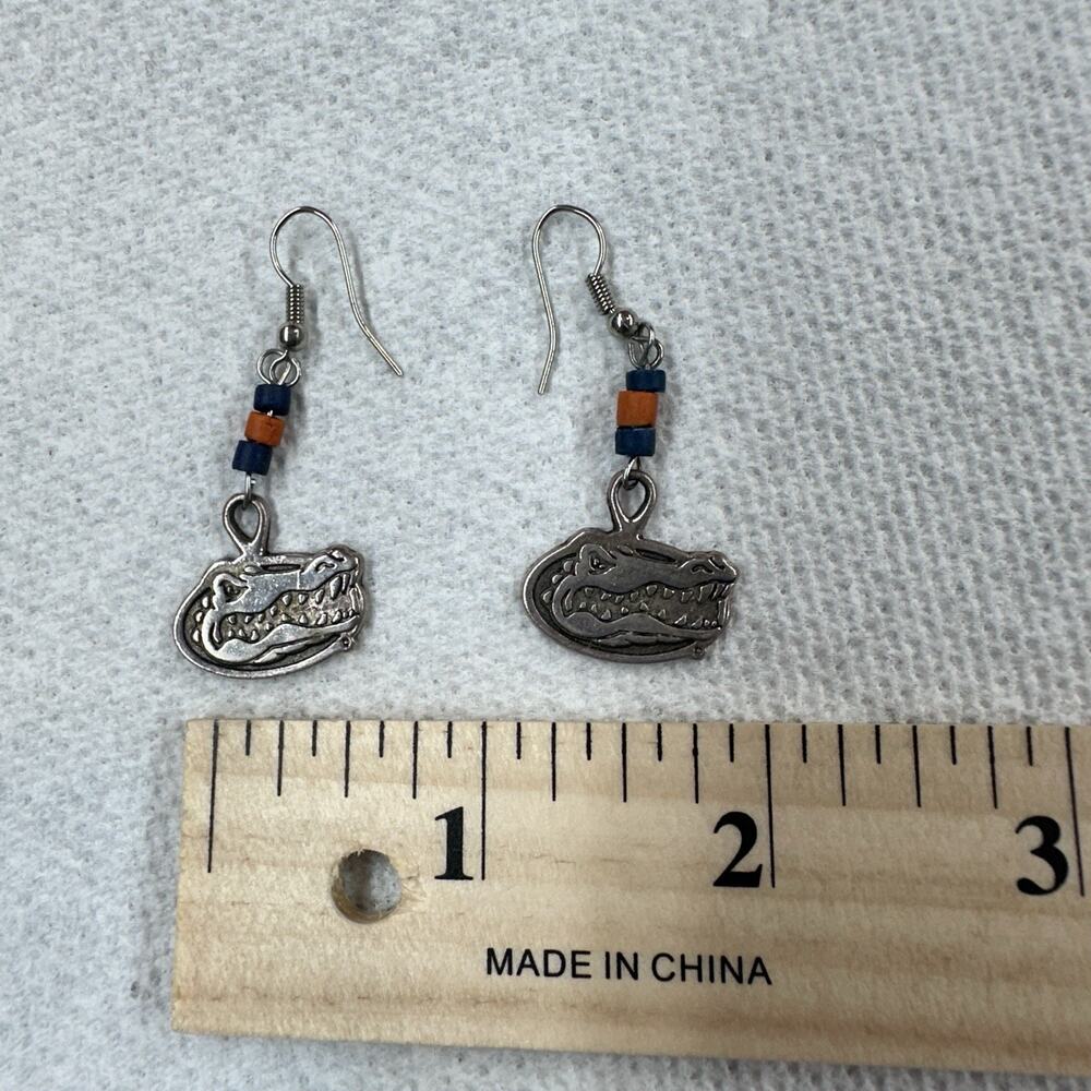 University of Florida Gators Dangling Earrings With Beads And Logo - Picture 3 of 4